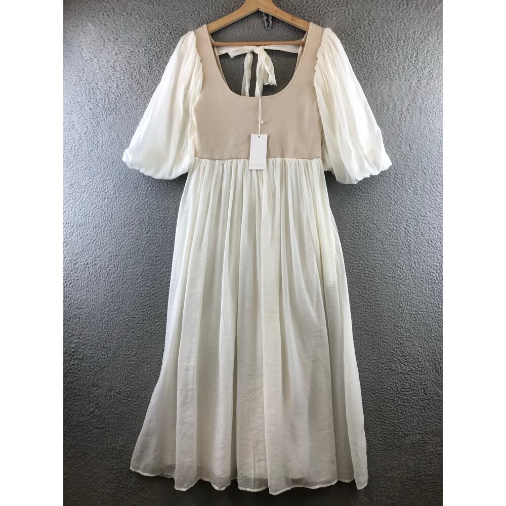 NWT Sofie The Label  Maxi ‎ Dress Sz M Scoop Neck Puff Sleeve